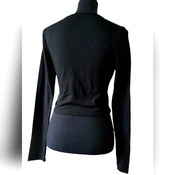 Black Ruched Long Sleeve Top - Picture 7 of 10